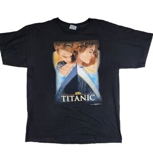 Vintage 1998 Titanic Movie Promo T-Shirt Stanley DeSantis Jack Rose Black XL